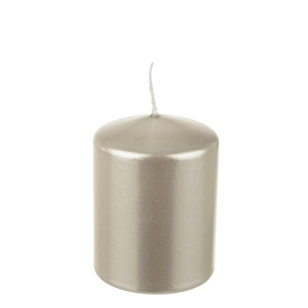 CANDELA BASIC PERLA MET 6X8 - Cera Bianco - Candele | Mikasa