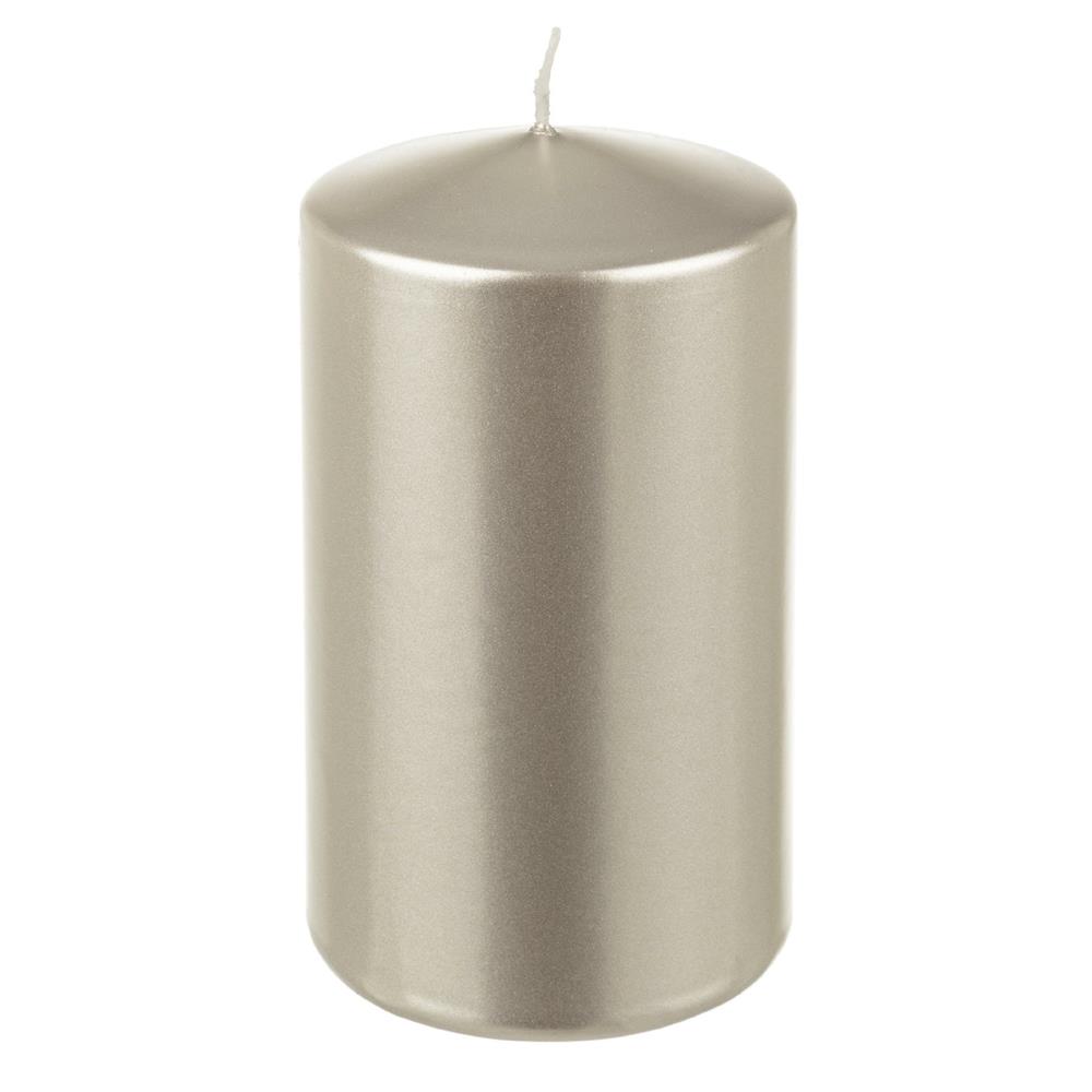CANDELA BASIC PERLA MET 8X15 - Cera Bianco - Candele | Mikasa
