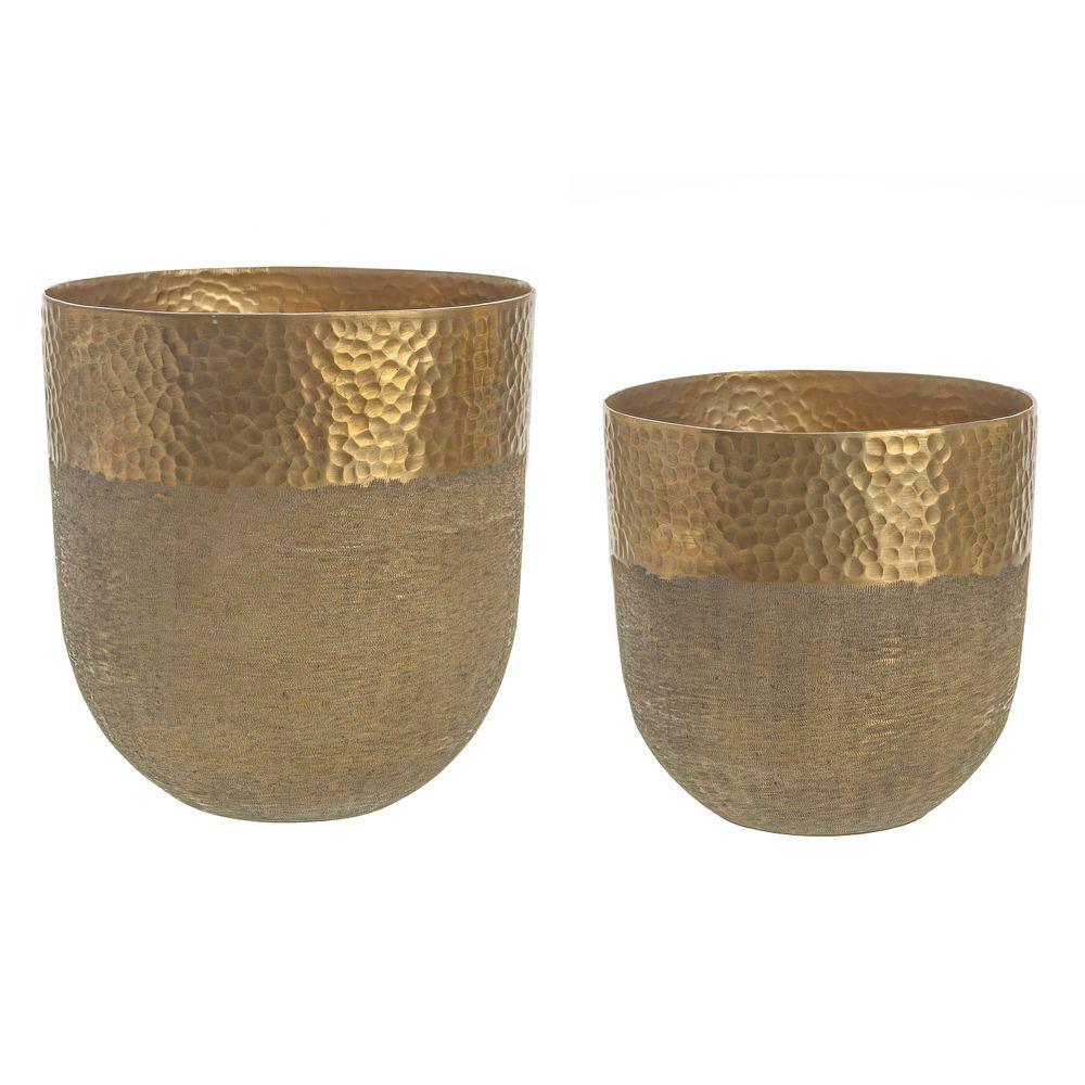 Set2 P.Vaso Hammel Curvy Oro  Ø22X21H; Ø24X26H - Oro - Porta Vasi | Mikasa