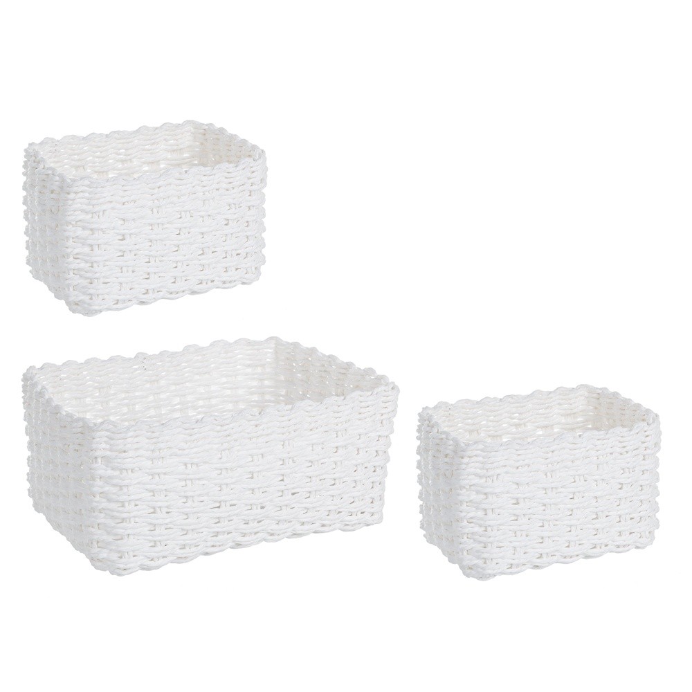 Set3 Cesta Storage Carta Rett Bianco - Carta Bianco - Organizer | Mikasa