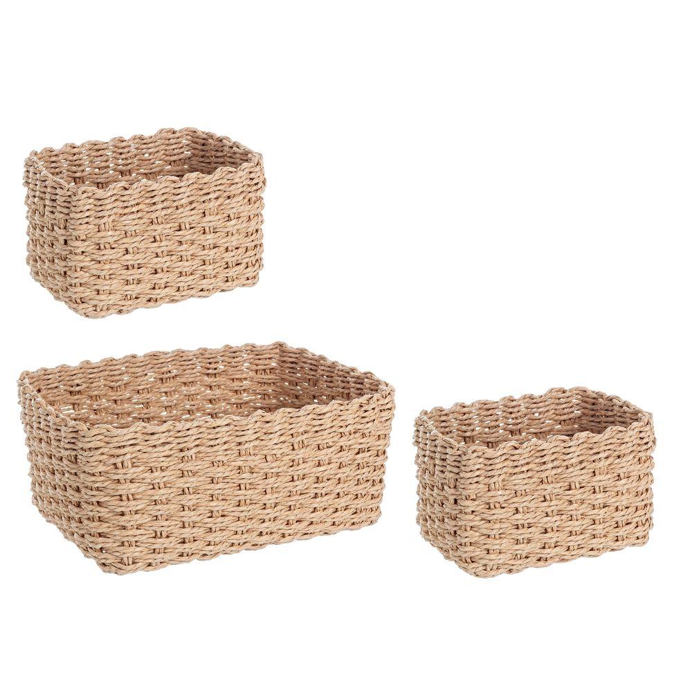 Set3 Cesta Storage Carta Rett Beige