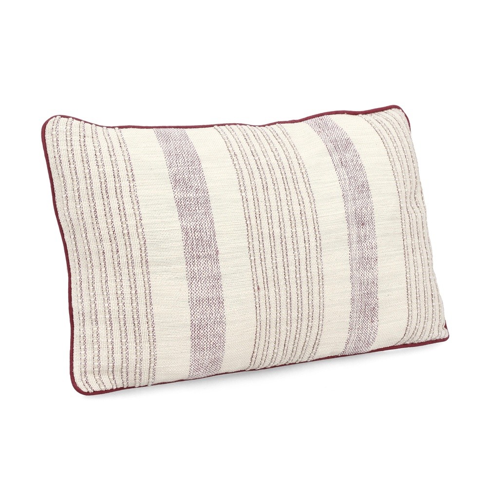Cuscino Morgan Beige Bordeaux 50X30 - Tessuto Rosso - Cuscini | Mikasa