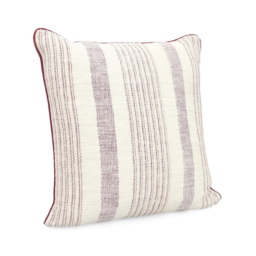 Cuscino Morgan Righ Beige Bordeaux 45X45 - Tessuto Rosso - Cuscini | Mikasa