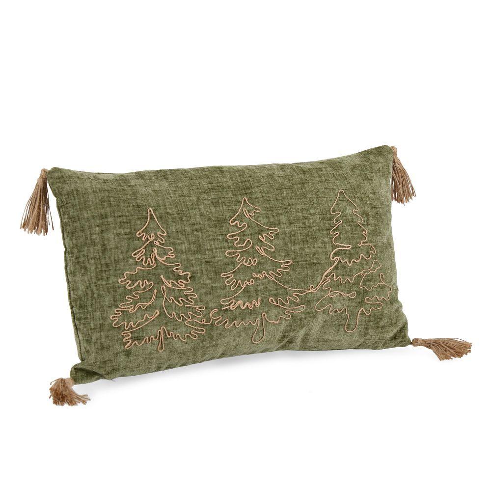 Cuscino Herbert Verde C-Frange 50X30 - Verde - Tessile | Mikasa
