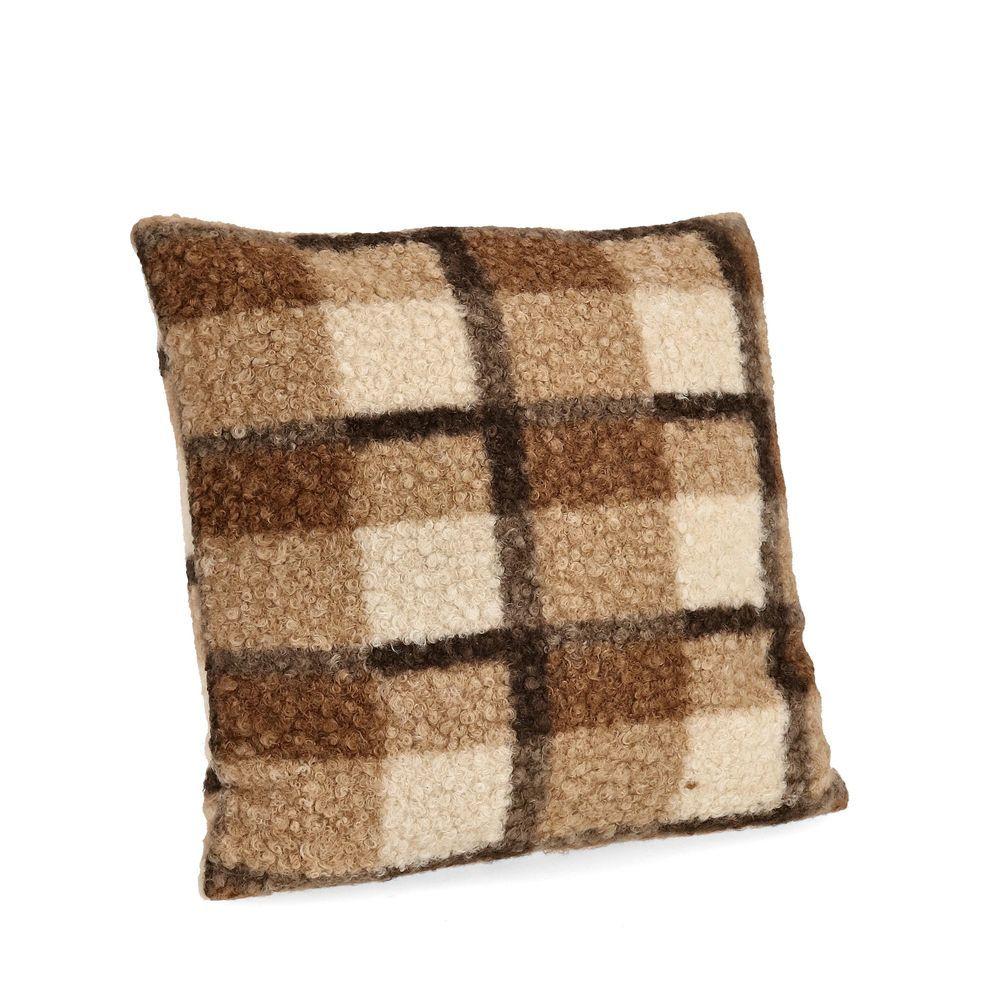 Cuscino Laurence Quadri Marrone 45X45 - Sintetico Marrone - Cuscini | Mikasa