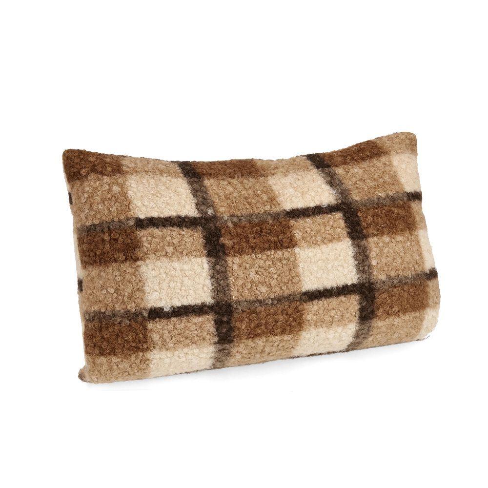 Cuscino Laurence Quadri Marrone 40X60 - Sintetico Marrone - Cuscini | Mikasa