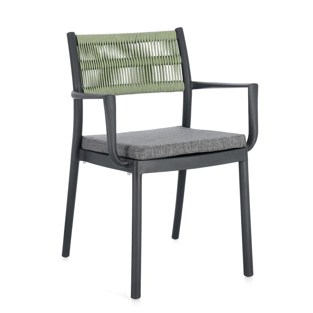 Sedia C-Br C-C Alvin Antracite/Verde - Antracite - Sedie Giardino | Mikasa