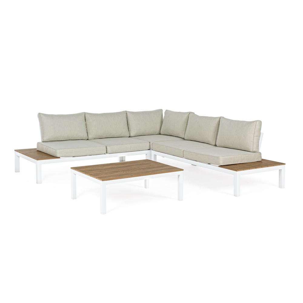 Set Salotto Ang.C-C Elias Bianco Sj60 - Bianco - Divani Giardino | Mikasa