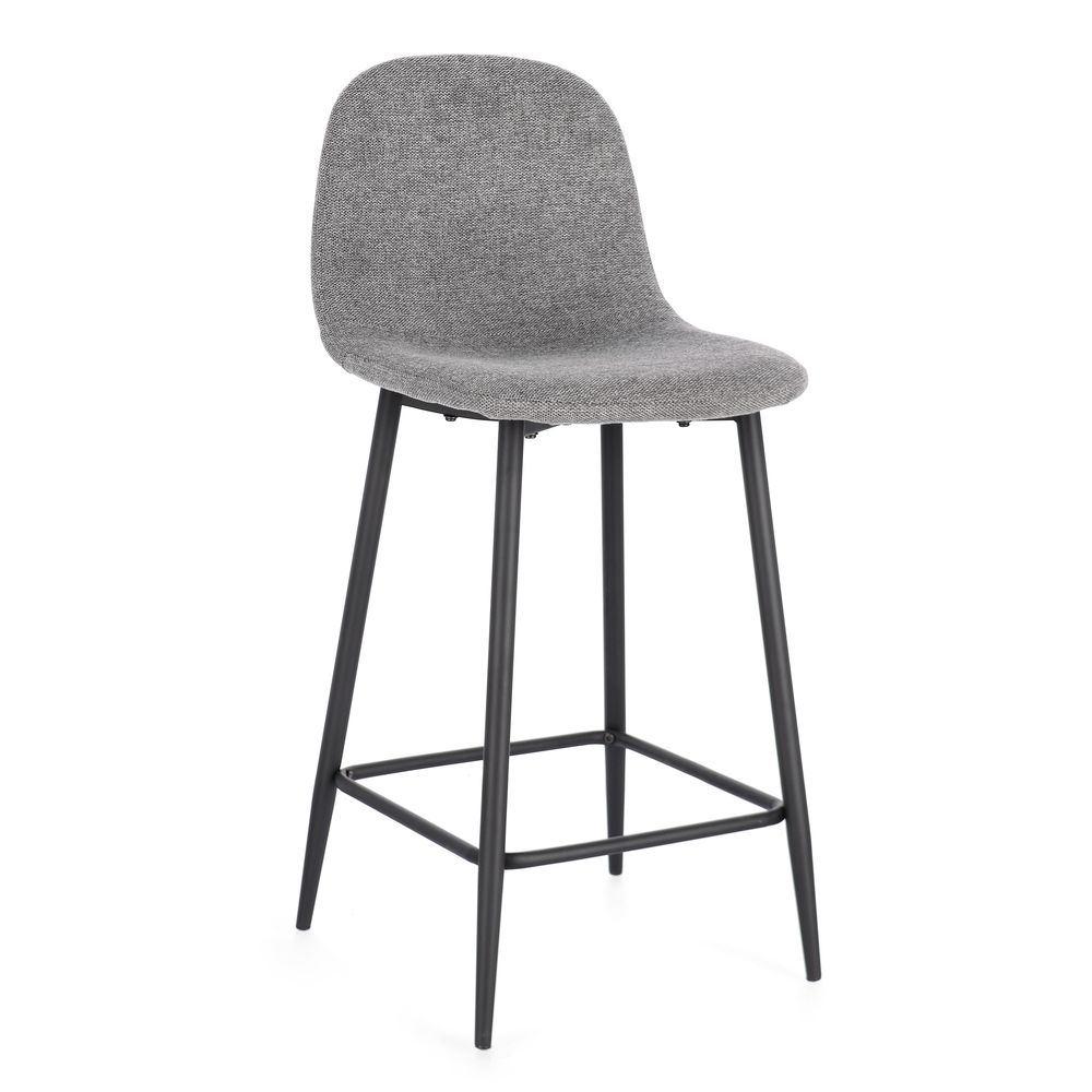Sgabello Cucina Irelia Grigio Scuro - Tessuto Grigio - Sgabelli | Mikasa