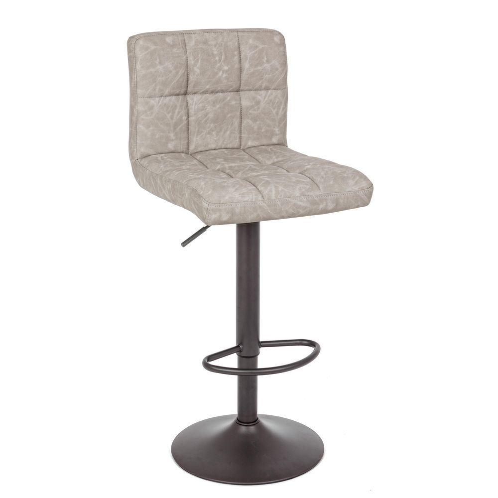 Sgabello Bar Greyson Grigio Chiaro Vint - Ecopelle Grigio - Sgabelli | Mikasa