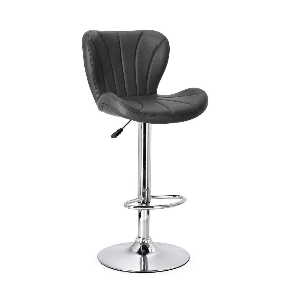 Sgabello Bar Lexington Grigio Scuro - Ecopelle Grigio - Sgabelli | Mikasa