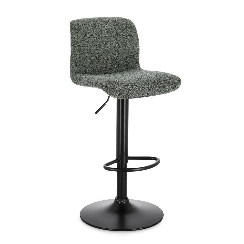 Sgabello Bar Rafael Nero-Verde Scuro - Tessuto Nero - Sgabelli | Mikasa