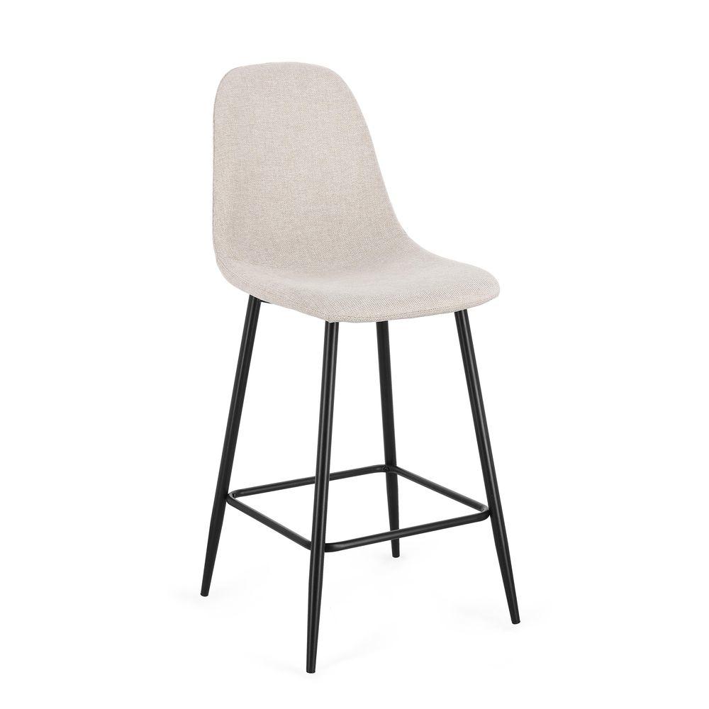 Sgabello Cucina New Irelia Nero/Beige - Nero - Sgabelli | Mikasa