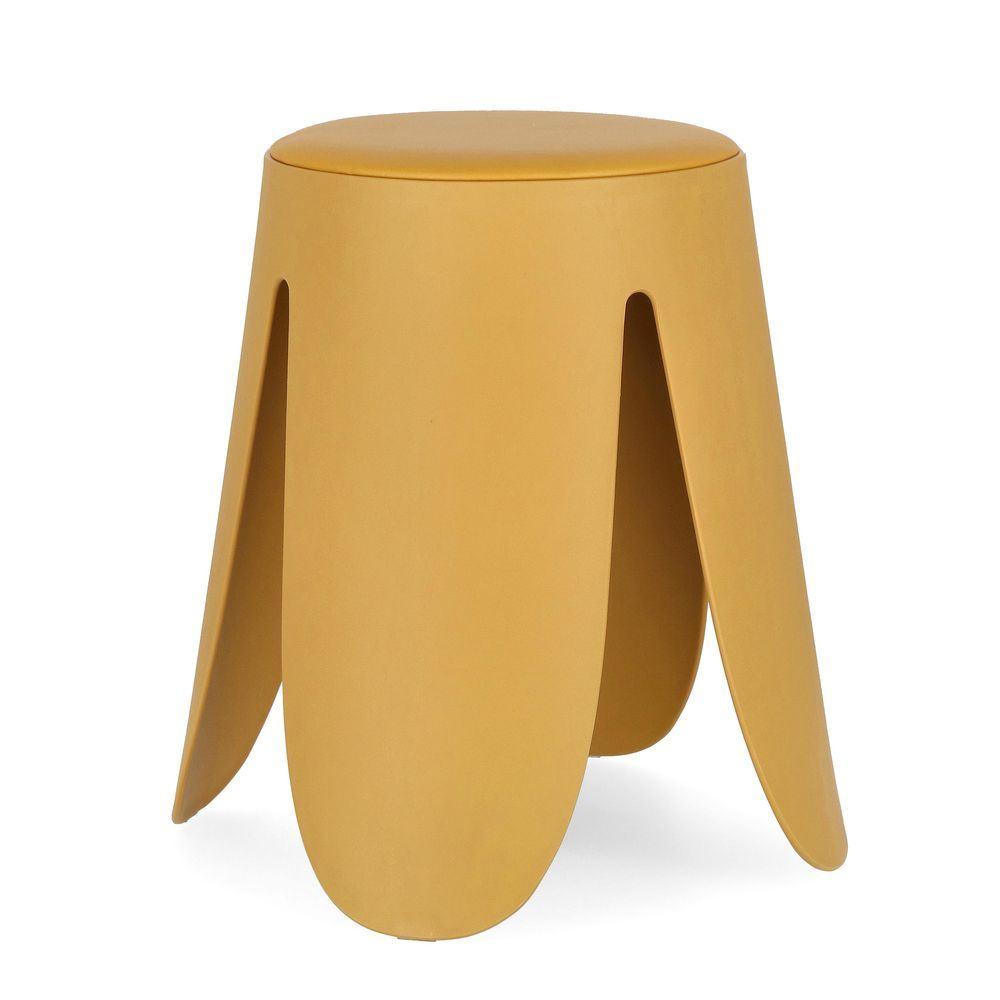 Sgabello Imogen Senape 37*47cm - Plastica Giallo - Pouf | Mikasa