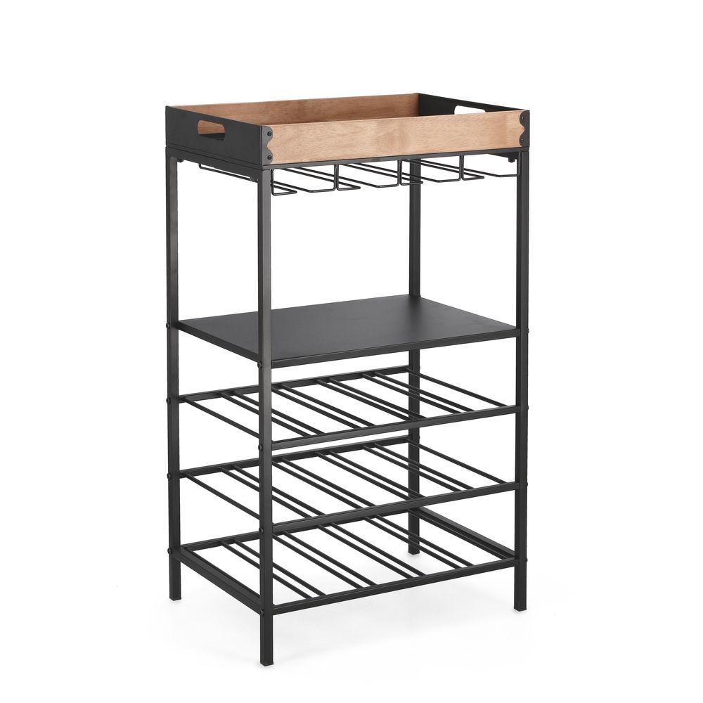 Mobile P.Bottiglie 15P Isaac Nero 40X34XH84,5 - Legno Nero - Brocche, Bottiglie & Caraffe | Mikasa