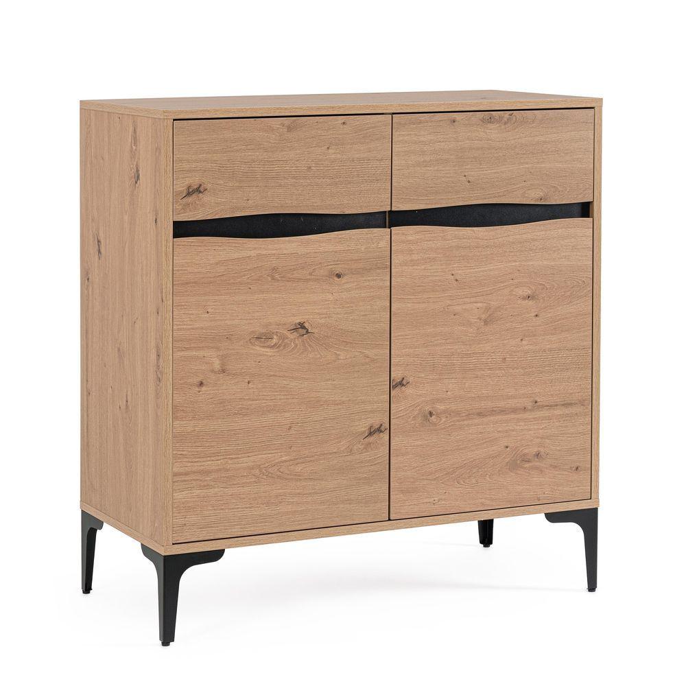 Credenza 2A Melys Naturale-Nero 80X87H - Naturale - Credenze | Mikasa