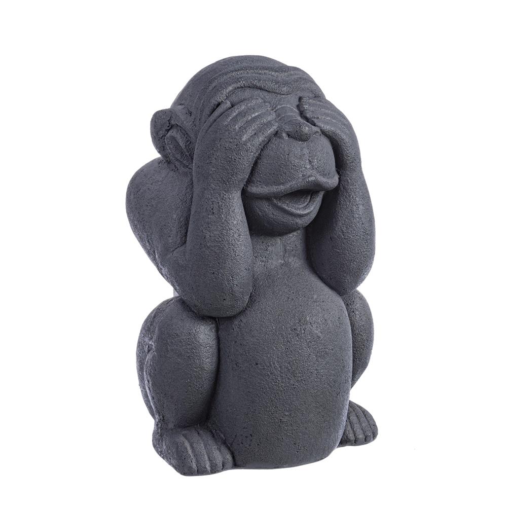 Decorazione Garden Scimmia Non Vedo 22*20*36Cm - Antracite - Statue | Mikasa