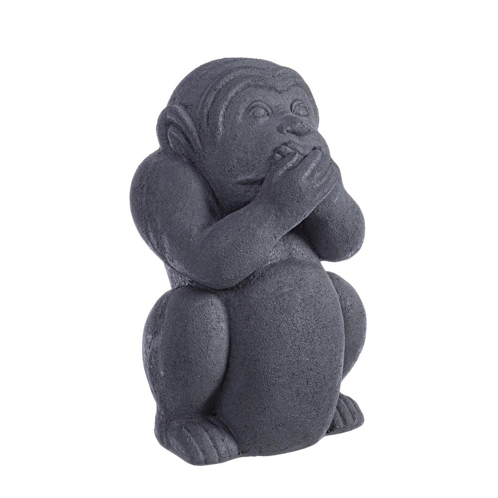 Decorazione Garden Scimmia Non Parlo 22*20*36Cm - Antracite - Statue | Mikasa