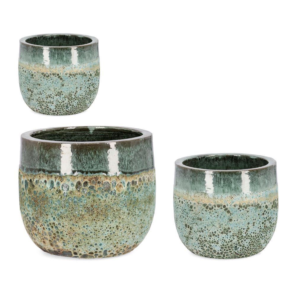 Set3 P.Vaso Duyen To Verde Giada  Ø21A - 19H; Ø27A - 24H; Ø36A - 31H