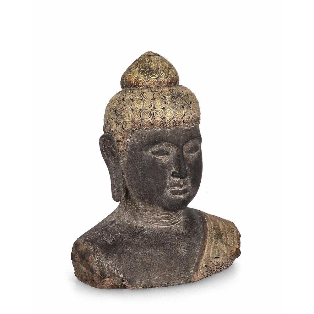Decorazione Buddha Testa Grigi Oro H45