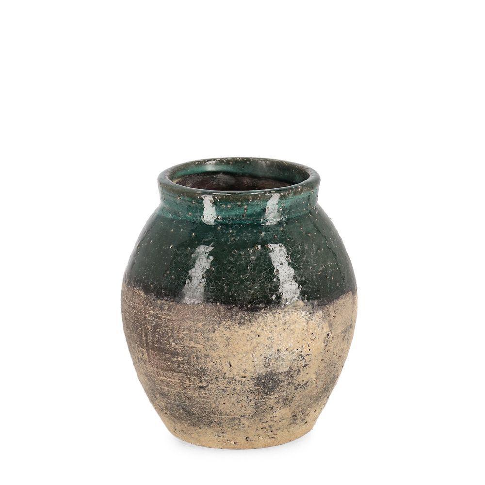 P.Vaso Rune Bomb Terracotta Verde D18