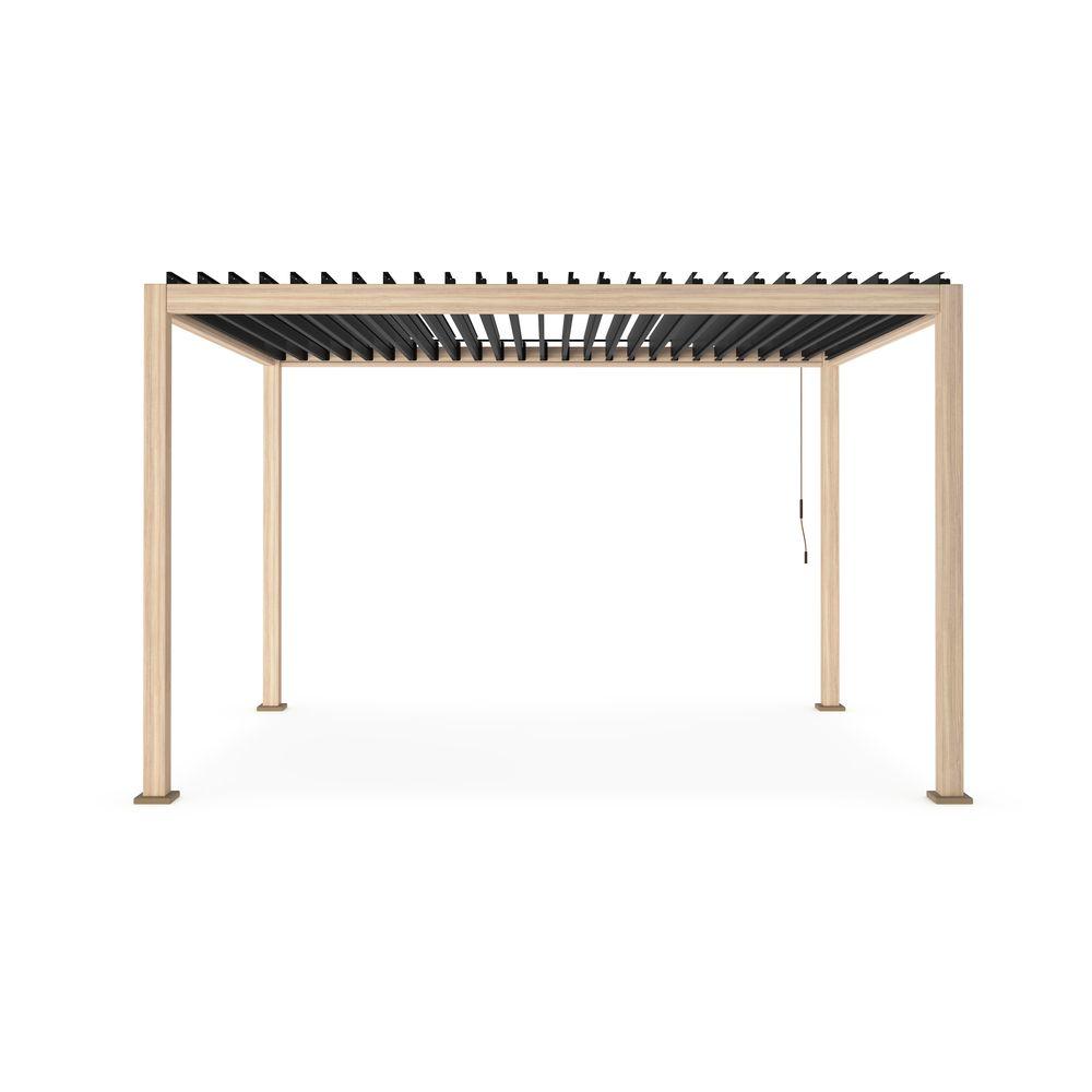 Pergola Ocean 3X4 Natural-Antracite - Alluminio Antracite - Gazebo | Mikasa
