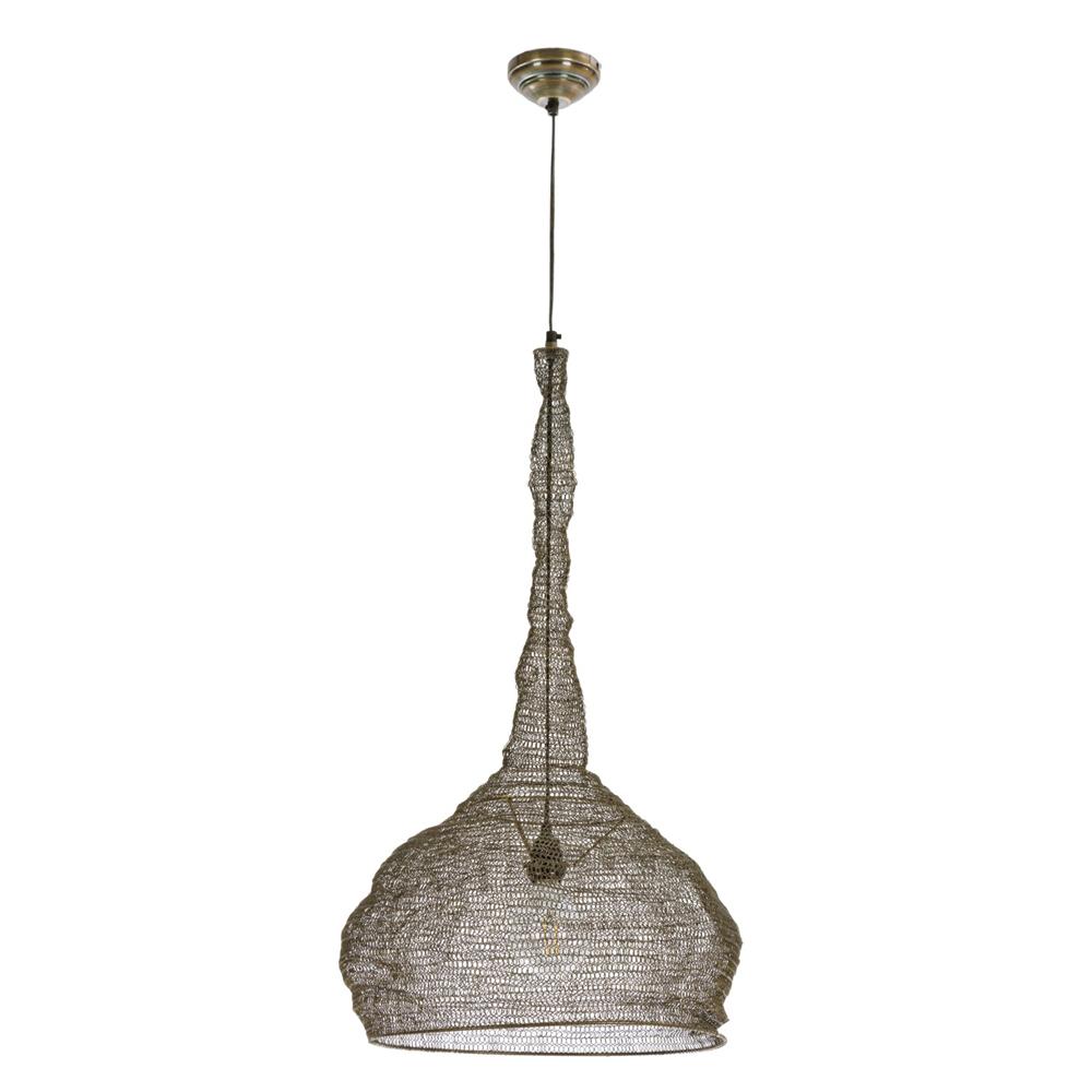 Lampadario Amish Flat Brass 42X42X69H - Metallo Marrone - Lampadari | Mikasa