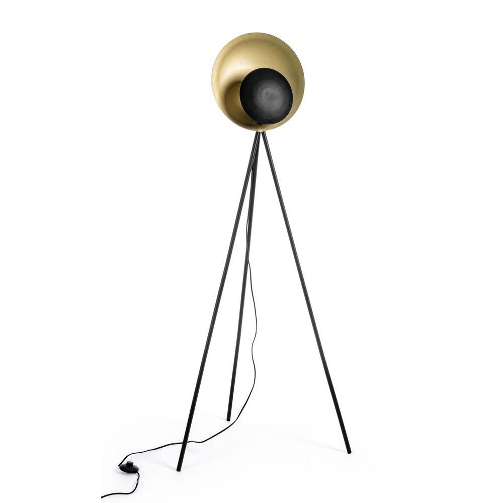 Piantana Design Treppiede Nero-Oro H156 - Nero - Piantane | Mikasa