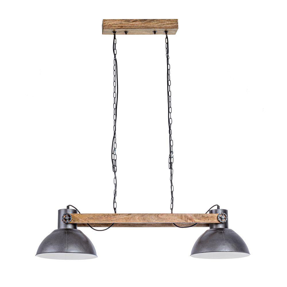 Lampadario 2Luci Odessa Antracite - Legno Antracite - Lampadari | Mikasa