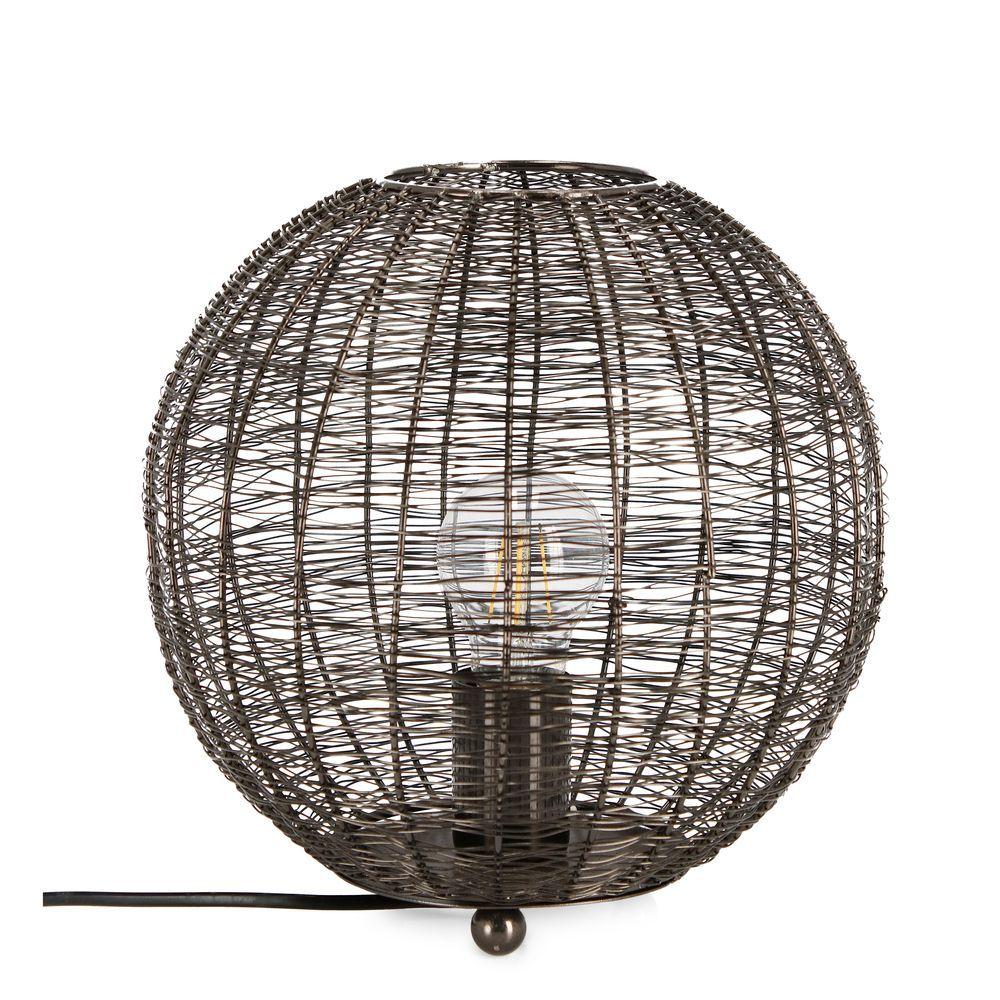 Lampada Tavolo Inay Tondo Nero D26 - Metallo Nero - Lampade | Mikasa