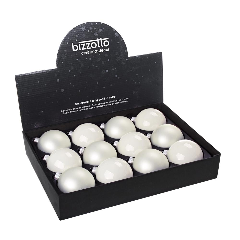 DISPLAY12 SFERA VT BIANCO ASS D80 - Vetro Bianco - Addobbi Albero | Mikasa