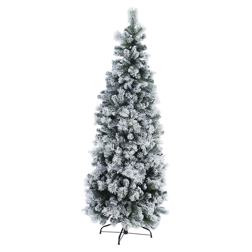 Albero Slim Praga Innevato H180-539Rami