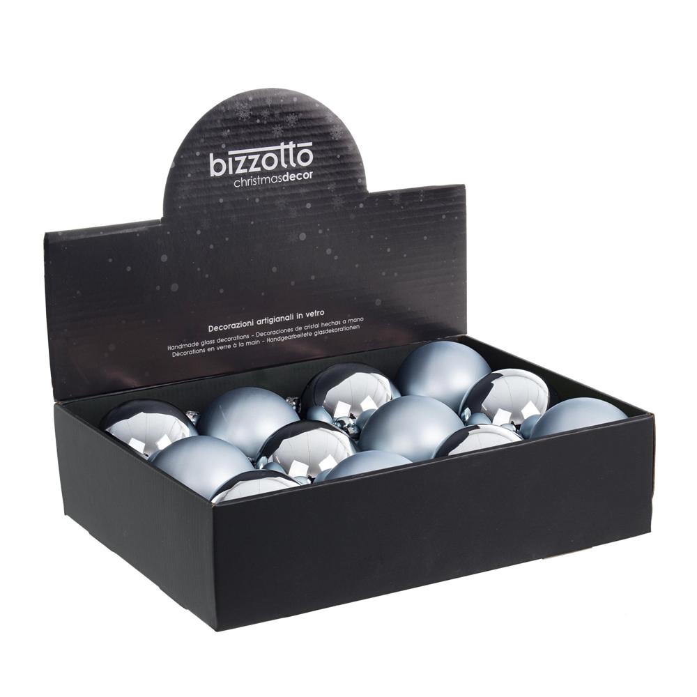 DISPLAY12 SFERA VT CELES POL AS D80 5435 - Vetro Blu - Addobbi Albero | Mikasa