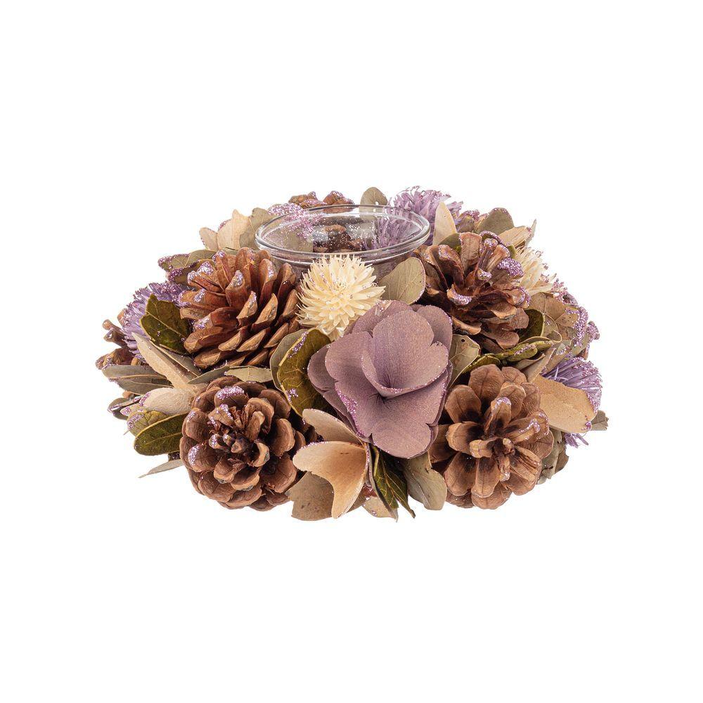 P.Candela 1P Agatha To Beige-Lilla - Cera Beige - Candele Natalizie | Mikasa