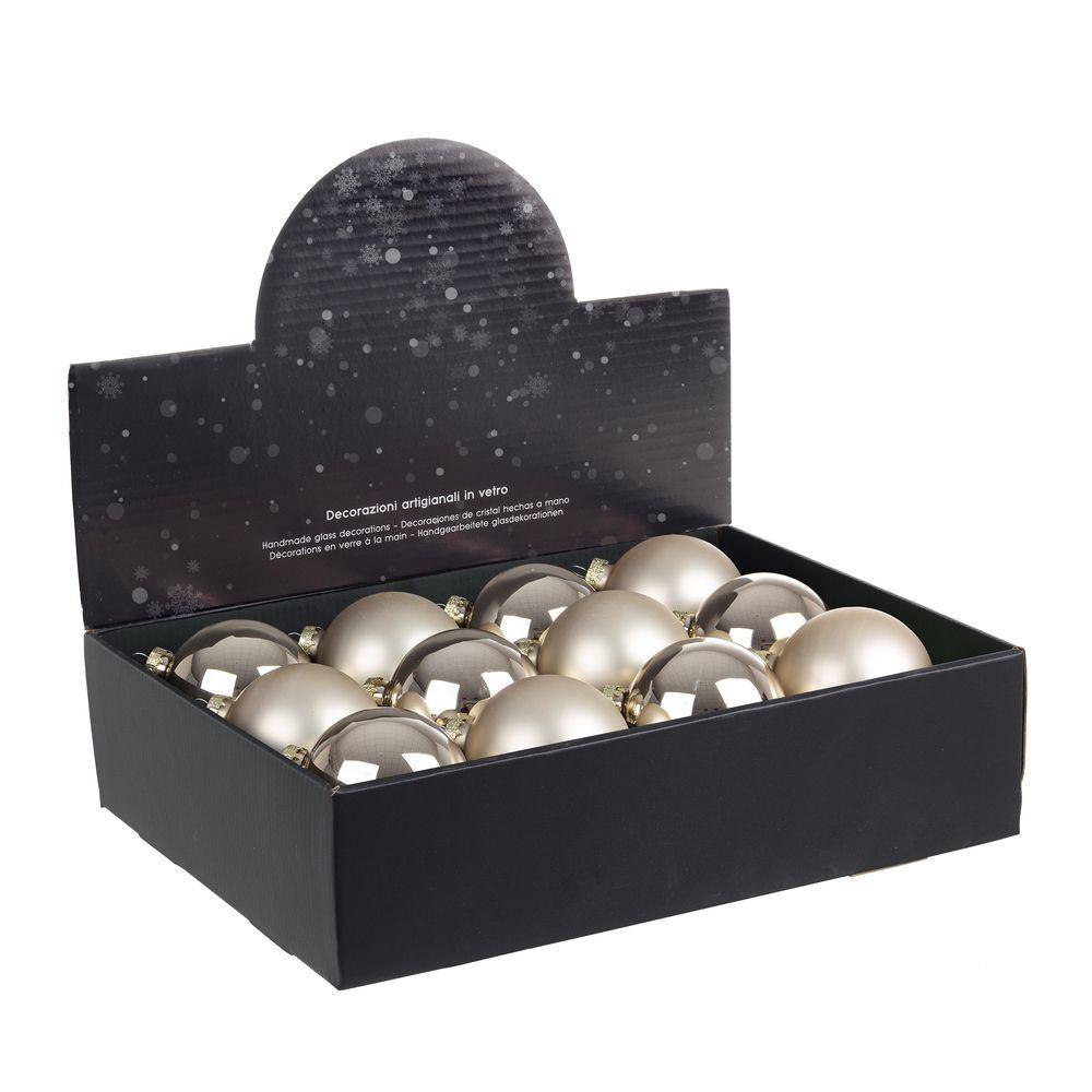 Displ12 Sfera Vt Gardenia Ass D80 7527Sm - Vetro Assortito - Addobbi Albero | Mikasa