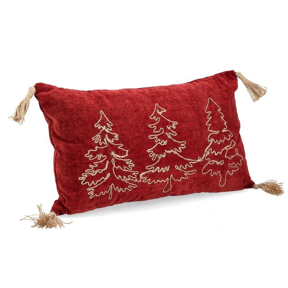 Cuscino Herbert Bordeaux C-Frange 50X30 - Rosso - Tessile | Mikasa