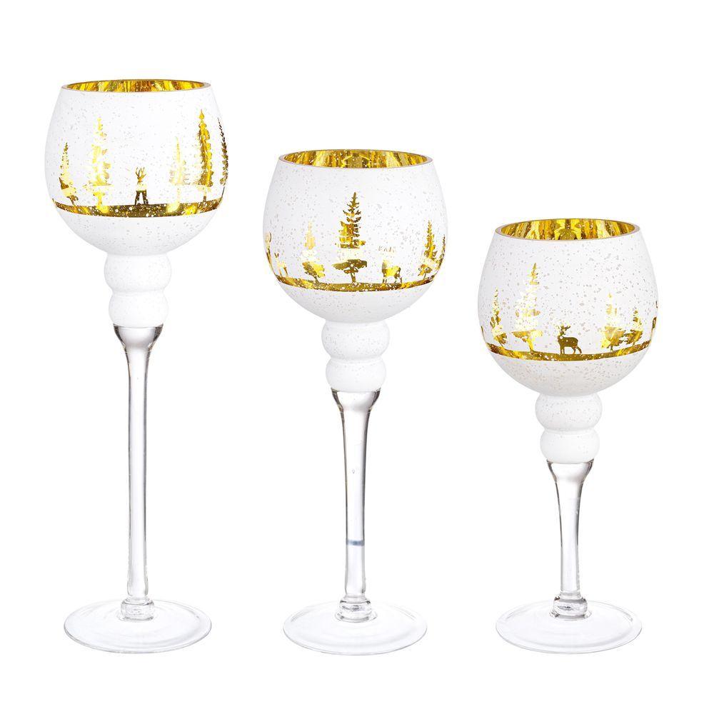 P.Candela 1P Woodland Calice Bianco S - Cera Bianco - Candele Natalizie | Mikasa