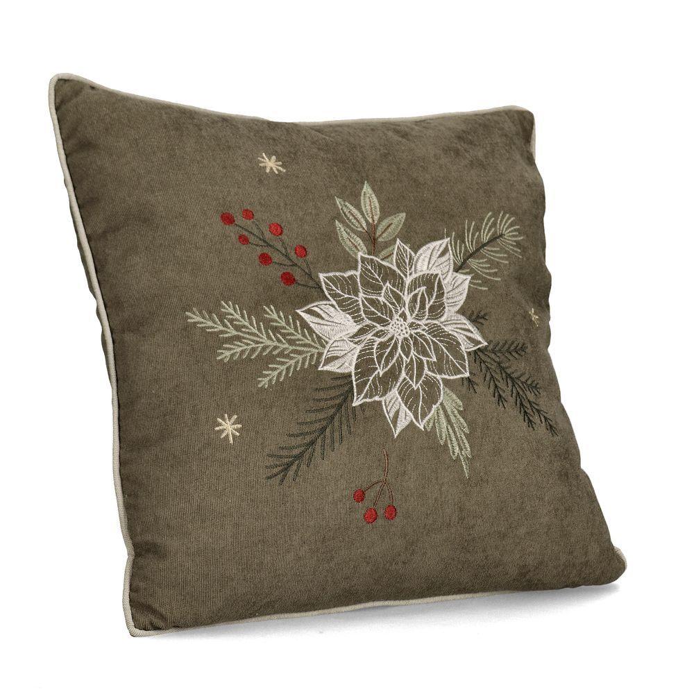 Cuscino Walen Verde C-Poinsettia 45X45 - Verde - Tessile | Mikasa