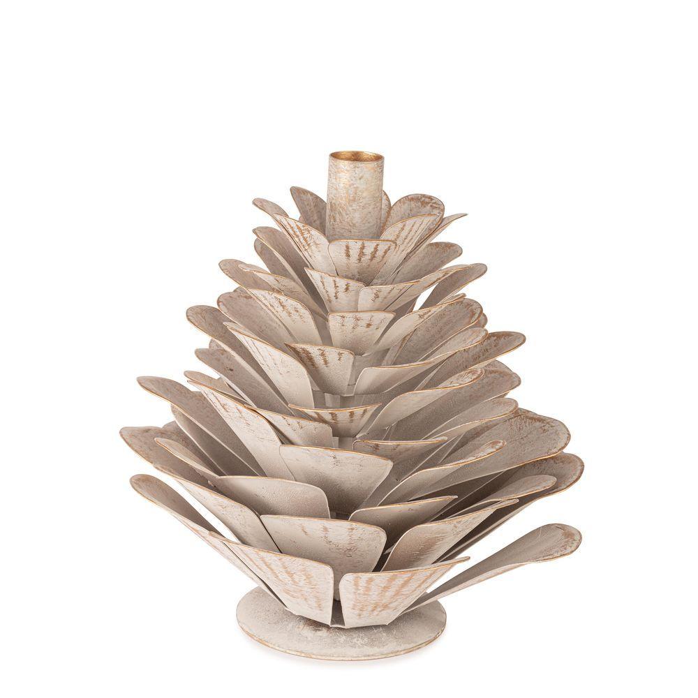 P.Candela 1P Shelley Pigna Bianco H23 - Cera Bianco - Candele Natalizie | Mikasa