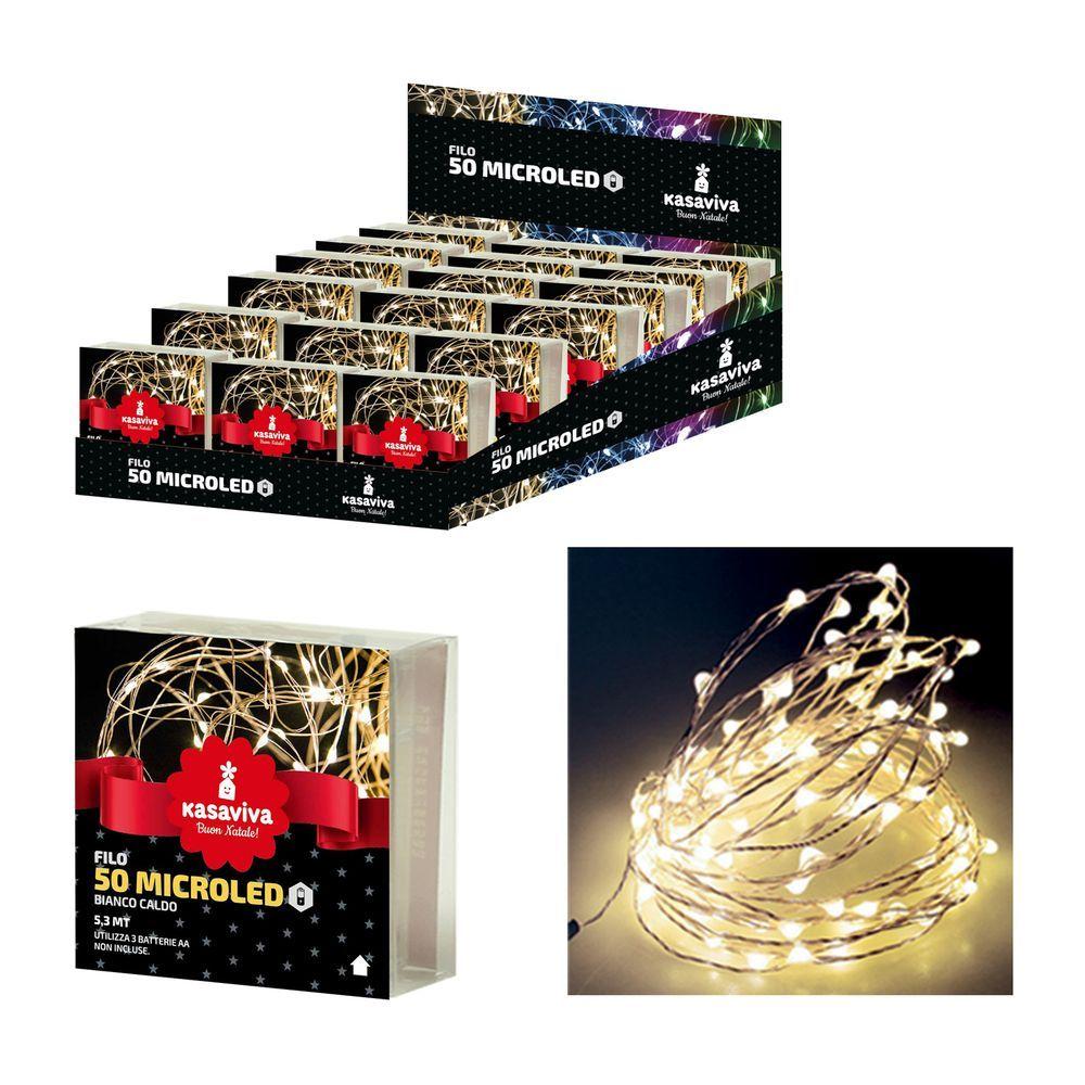 Filo 50 Microled A Batteria Bianco - Bianco - Luci | Mikasa