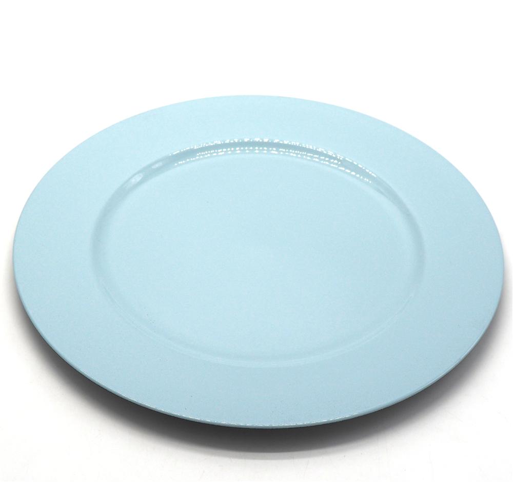 PIATTO PLASTICA DIAM. 33CM. AZZURRO PASTELLO LUCIDO