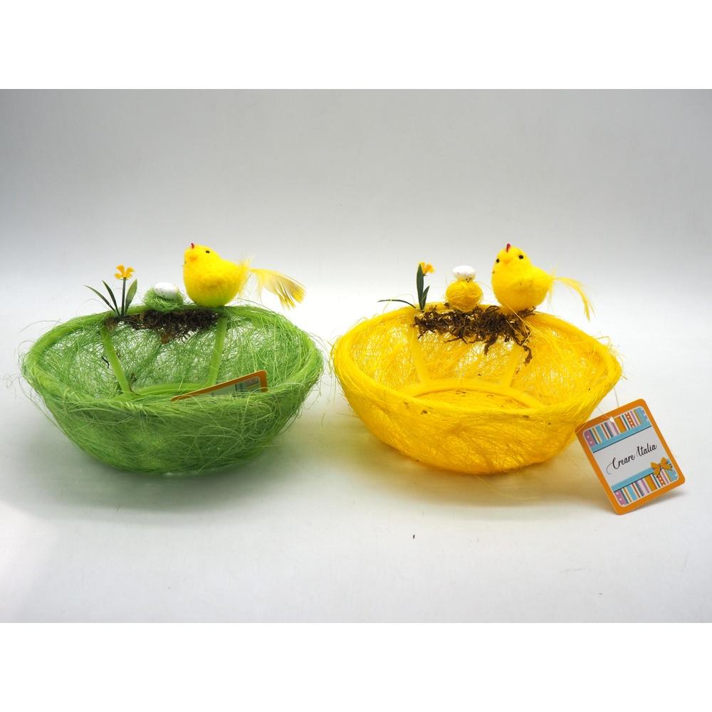 CESTINO IMPAGLIATO C/PULCINI-D.17CM.2A - Oggettistica | Mikasa