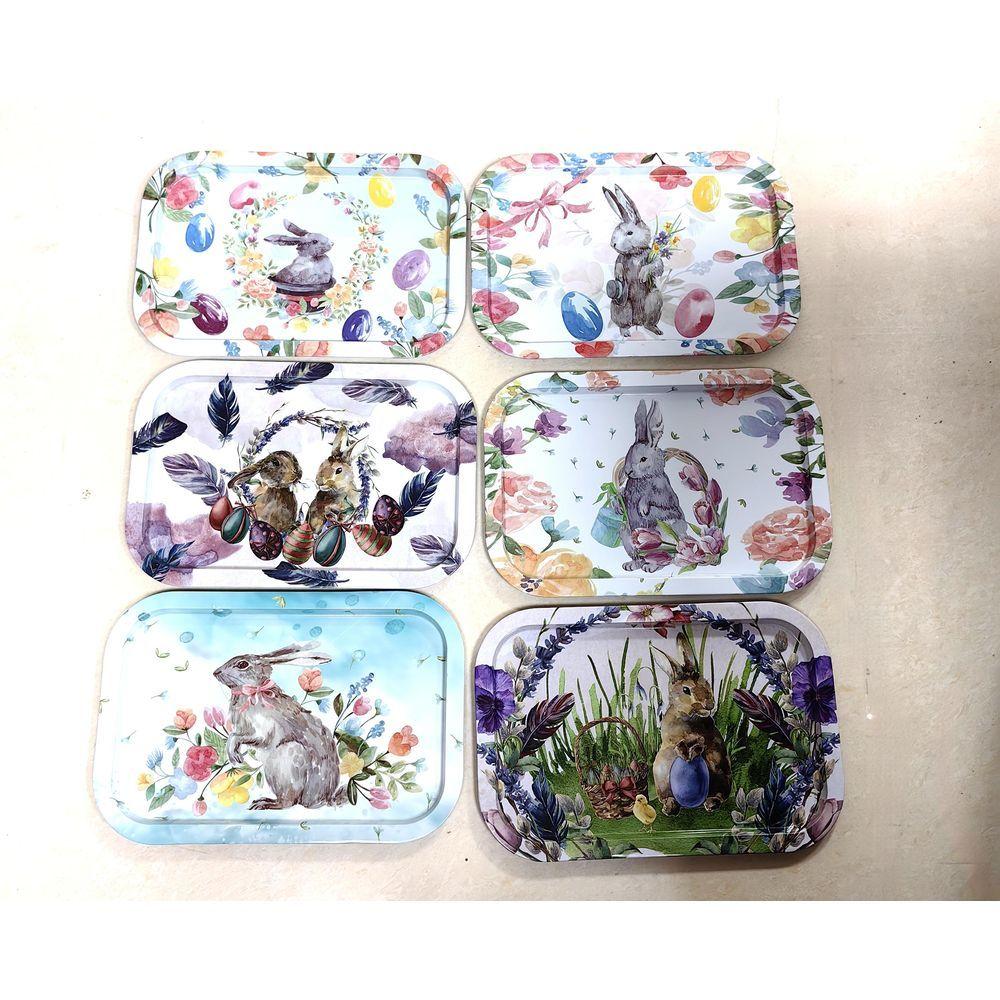 Vassoietto Latta Decorata Rettangolare H.23X37Cm. 6 Ass. - Assortito - Vassoi | Mikasa