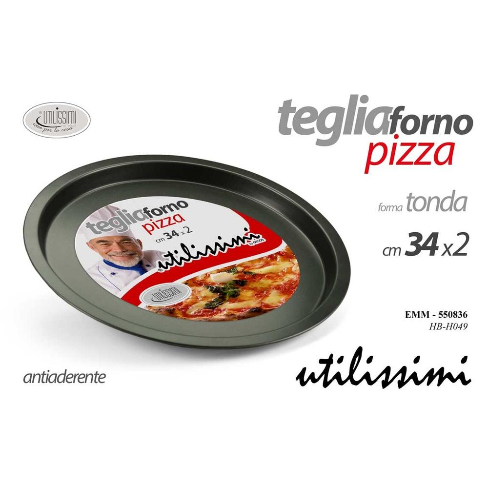 Emm/Teglia Pizza 0,4Mm 34*2Cm Hb-H049 - Metallo Nero - Teglie | Mikasa