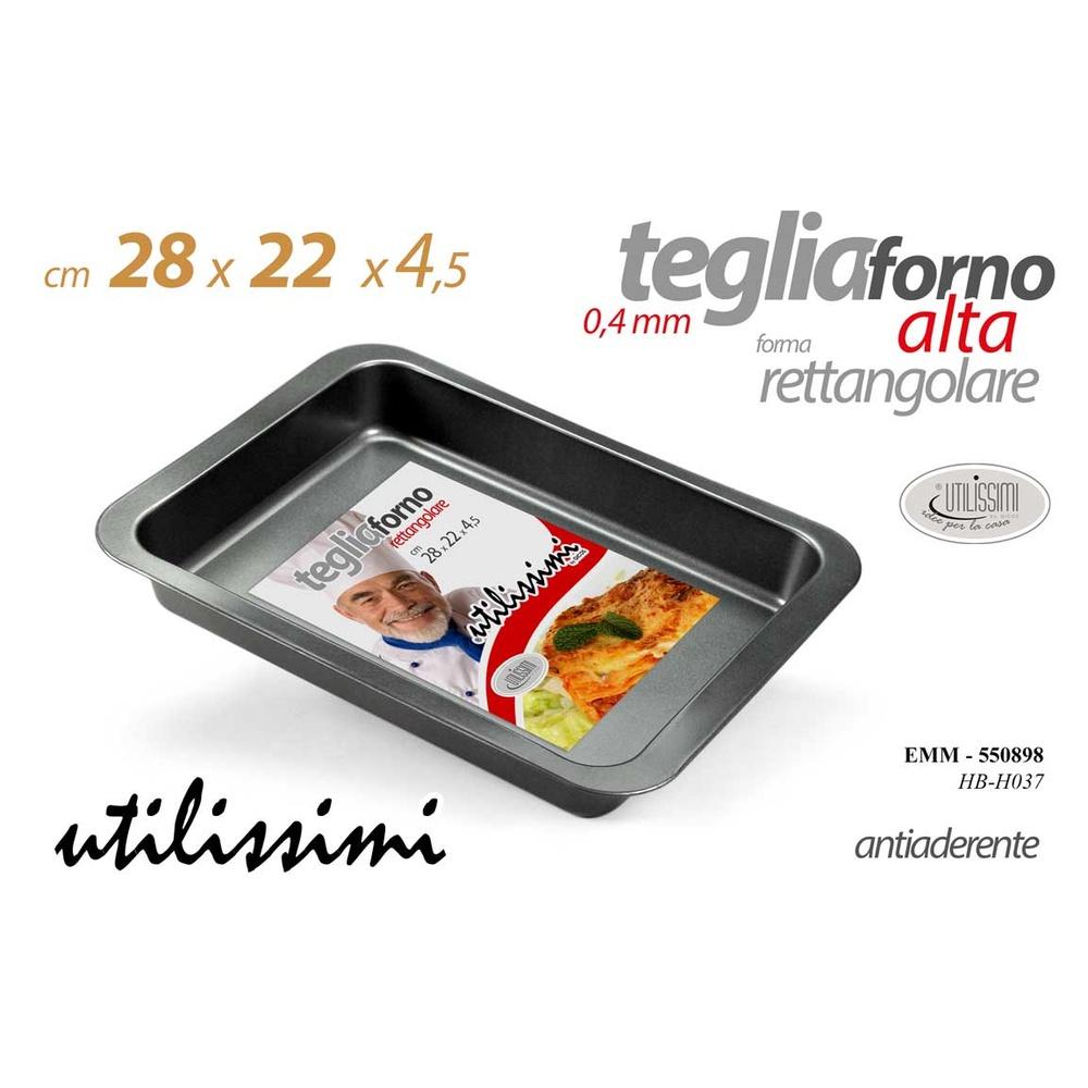Emm/Teglia Ret.28X22X4,5 0,4Mm Hb-H037 - Metallo Nero - Teglie | Mikasa