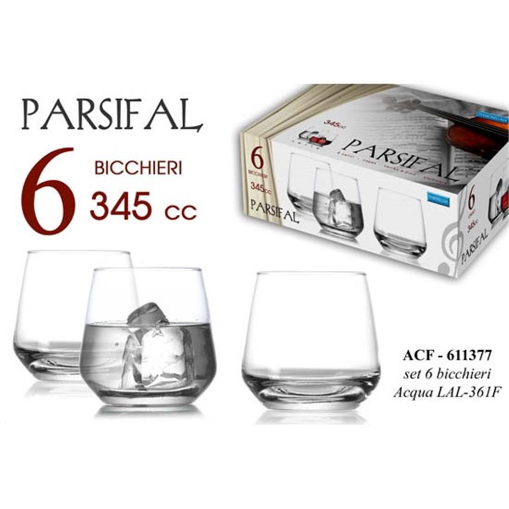 Acf/6 Bicch.Acqua Parsif 345Cc Lal361F - Vetro Trasparente - Bicchieri | Mikasa