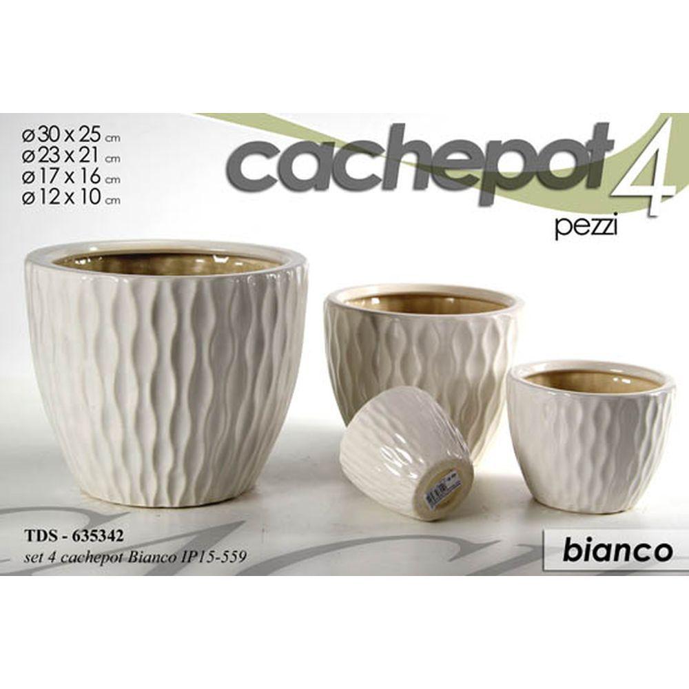 Tds Cachepot Grande Bianco Ip15-559 - Bianco - Porta Vasi | Mikasa