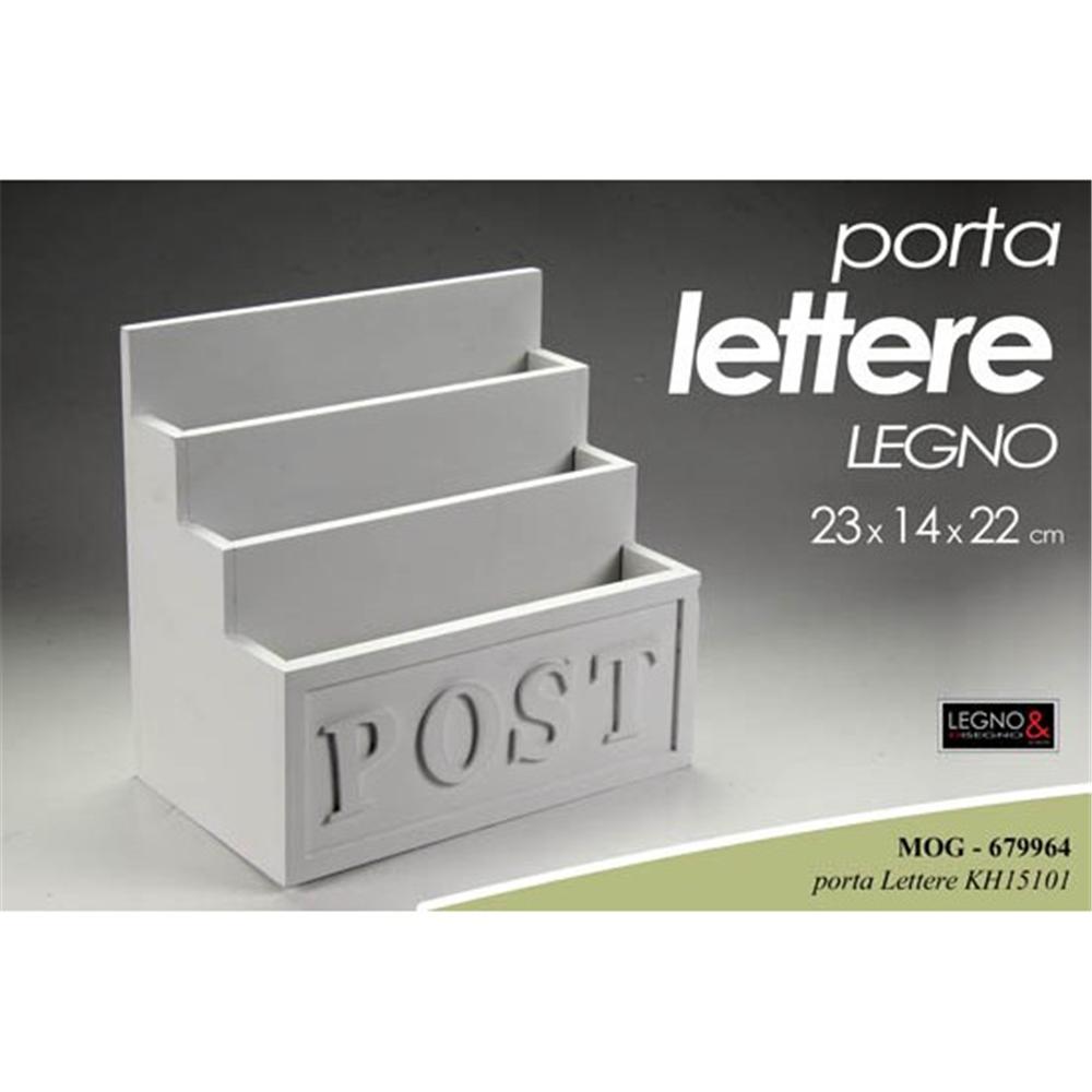 Mog/Porta Lettere 23*14*22CM KH15101 - Legno Bianco - Porta Lettere | Mikasa
