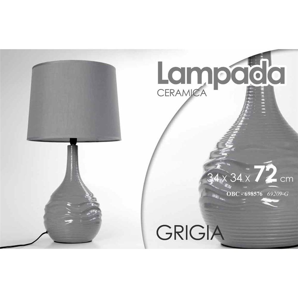 Obc/Lampada Grigia 34*34*72Cm 69209-G