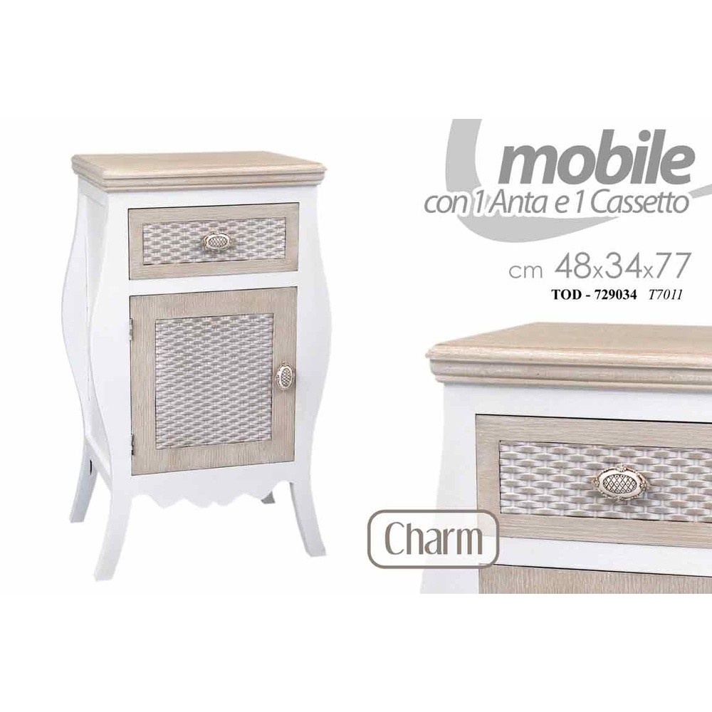 Tod/Comodino Charm 48*34*77Cm T7011 - Crema - Comodini | Mikasa